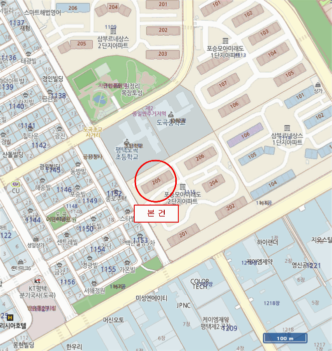 경기도 평택시 포승읍 도곡리 1115 도곡마을2단지 모아미래도아파트 205동 1층105호