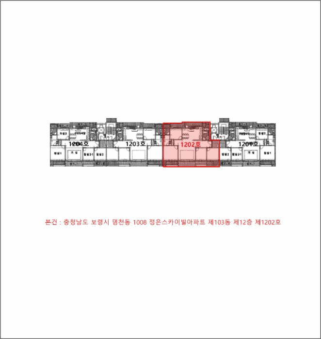 충청남도 보령시 명천동 1008 정은스카이빌아파트 103동 12층1202호