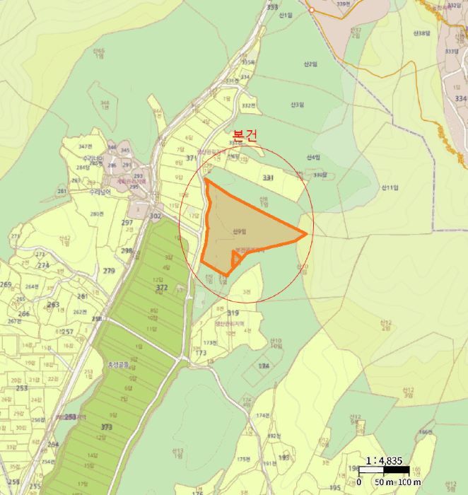 충청남도 공주시 탄천면 운곡리 산9 외 1 필지