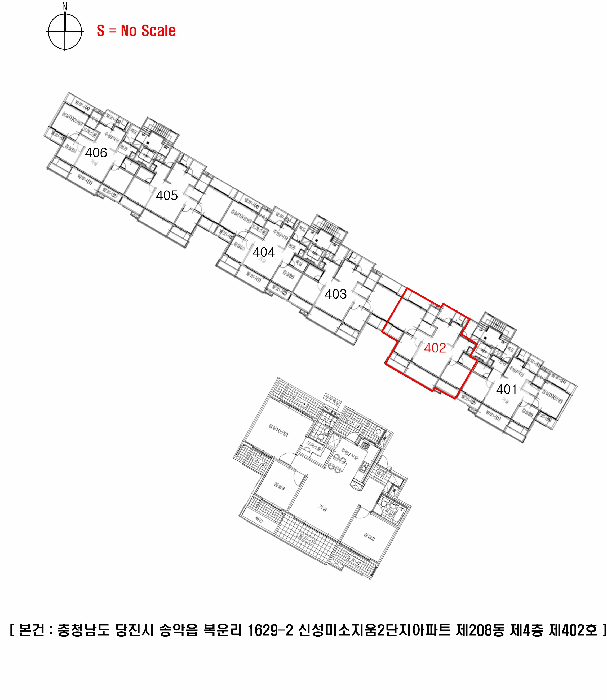충청남도 당진시 송악읍 복운리 1629-2 신성미소지움2단지아파트 208동 4층402호