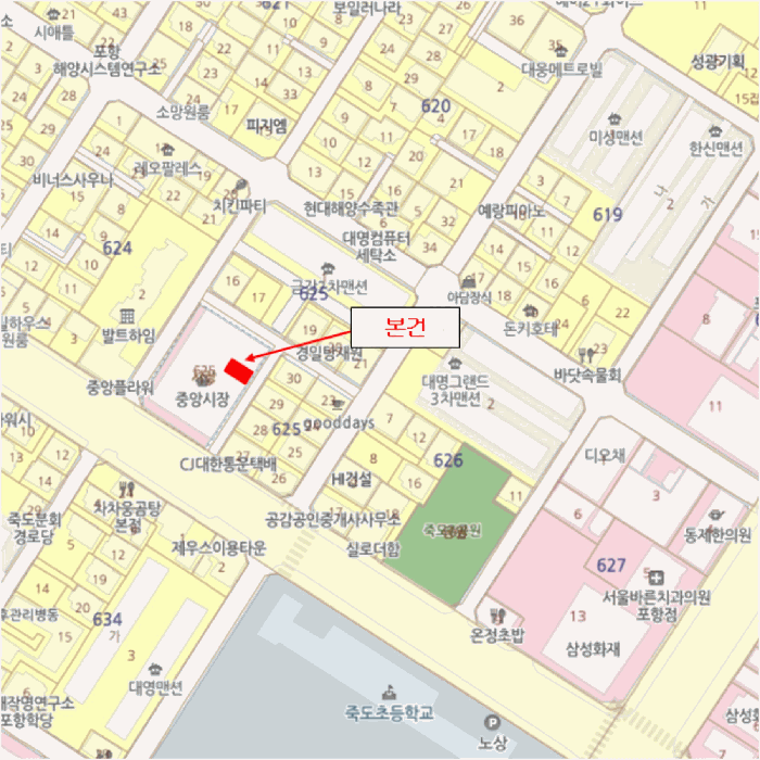 경상북도 포항시 북구 죽도동 625-15 중앙종합시장 제2층 제208호