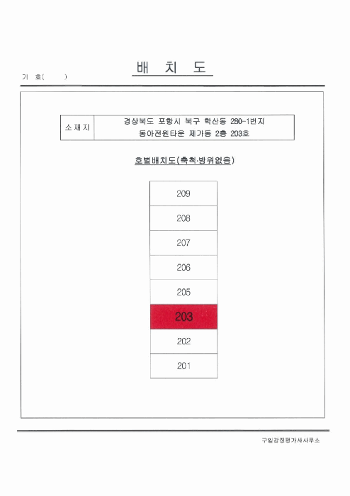 경상북도 포항시 북구 창포동 657 창포메트로시티1단지 103동 2층 203호