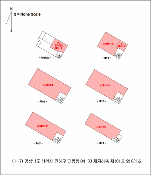 경상남도 창원시 진해구 태평동 84-38  지하층101호 외 6개 호