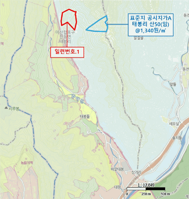 경상남도 창원시 마산합포구 진동면 태봉리 산72