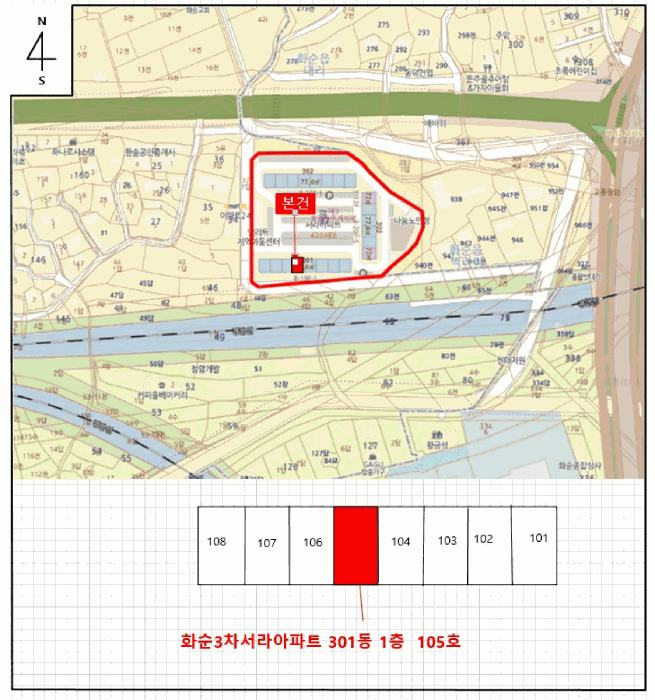 전라남도 화순군 화순읍 벽라리 37 화순3차서라아파트 제301동 제1층 제105호