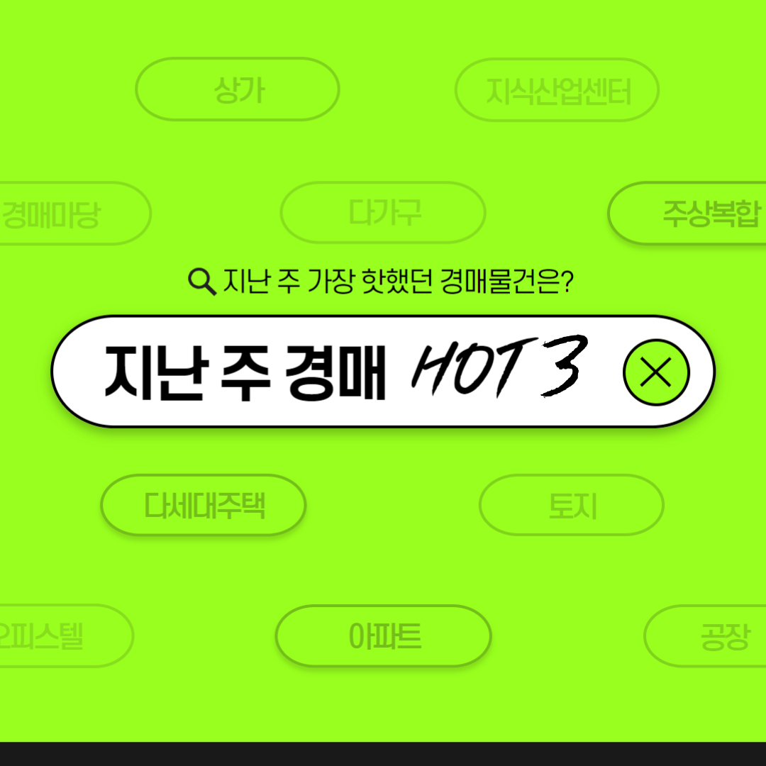 [8월 4주차] HOT 3 경매 물건