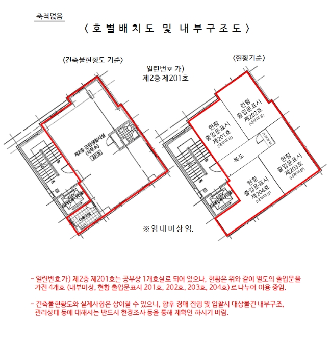 건물이용상황 및 임대상황