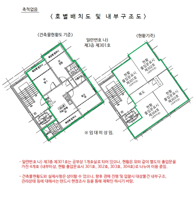 건물이용상황 및 임대상황