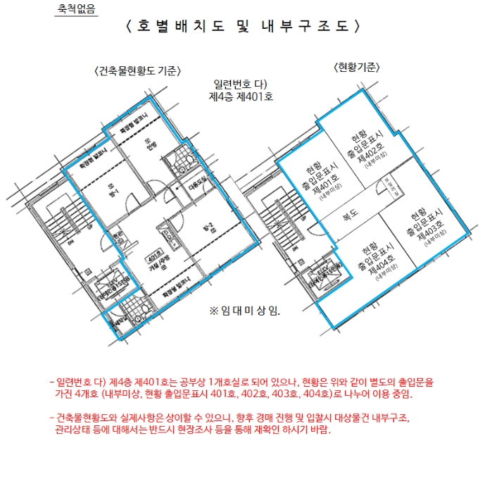 건물이용상황 및 임대상황
