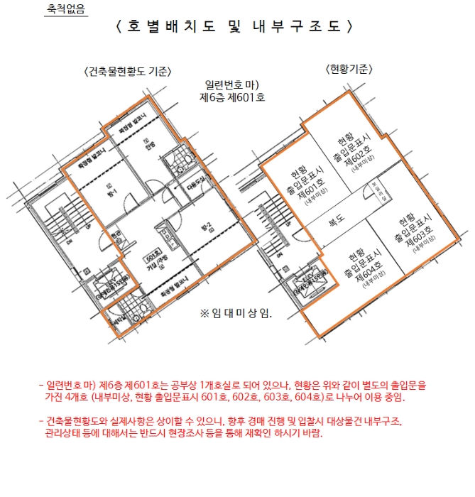 건물이용상황 및 임대상황