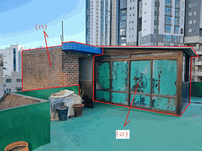 제시외건물 기호(ㄹ),(ㅁ) 부분