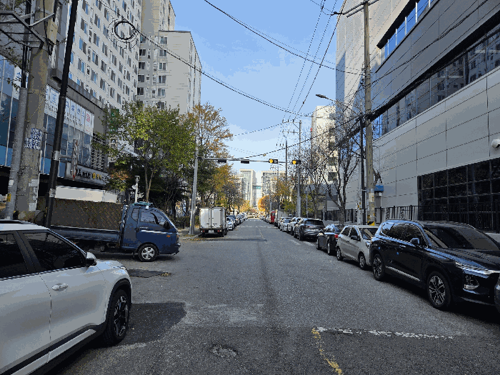 북동측 도로 전경