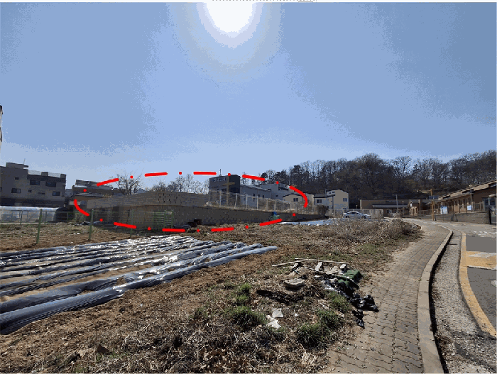 본건 및 주변 전경 : 북동측에서 촬영