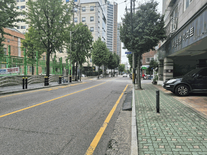 북측 접면도로 모습