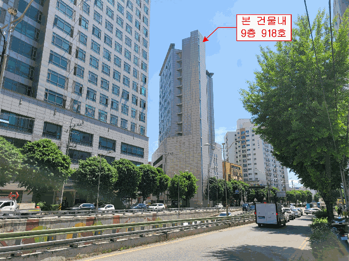 본건동 및 주변 모습(북측에서 촬영)