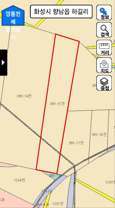 경기부동산포털웹의 현장 지적도