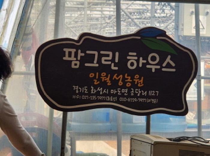 비닐하우스 내부에 설치된 채무자가 운영하는 농원 표식