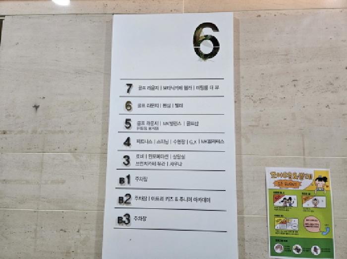 현장전경(6층, 층별 안내표시판)