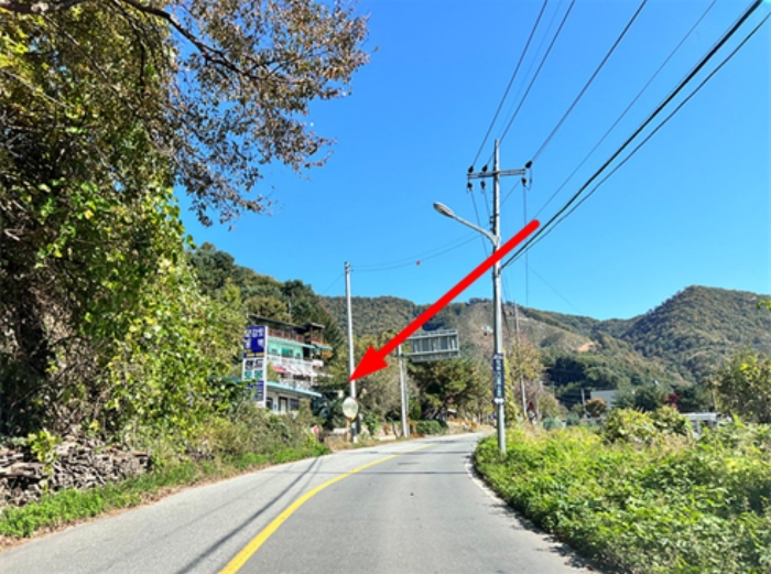 <본건 남서측 도로변에서 촬영>