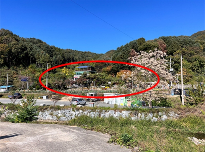 <본건 남동측 인근에서 촬영>