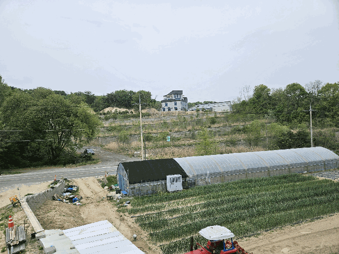 본건 토지(사진 북측 계단식 토지)와 인접 소로