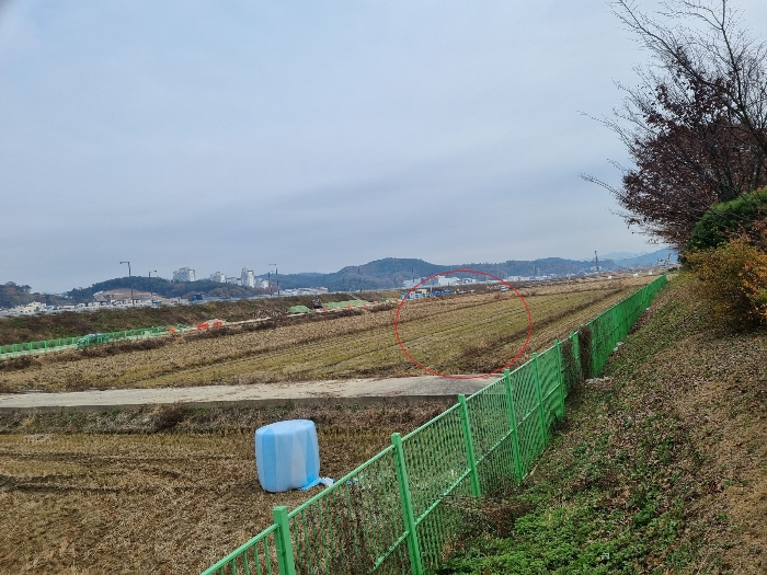 < 본건(진위면 견산리 313-1) 남서측 촬영 >