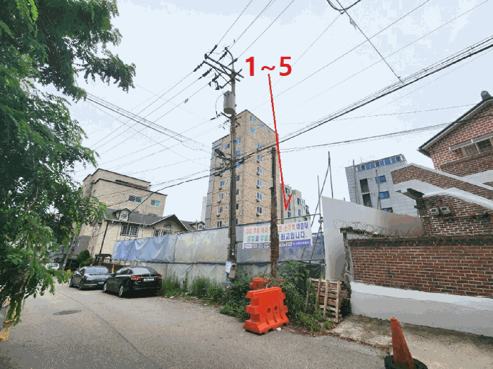 기호1~5 본건 및 주위 전경(남측에서 촬영)