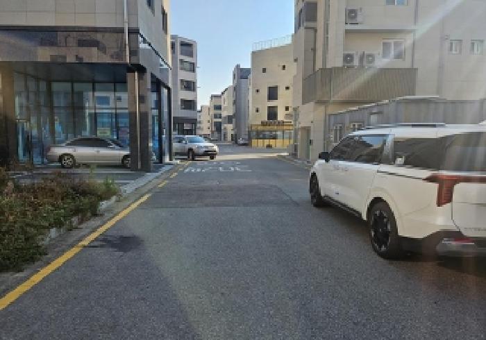 본건 토지 앞 도로변 전경