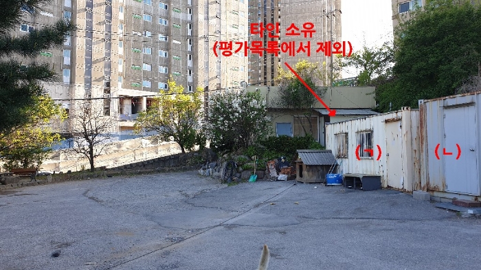 본건 및 제시외 물건(ㄱ, ㄴ) 및 타인 소유의 제시외 물건(수목, 조경석, 창고