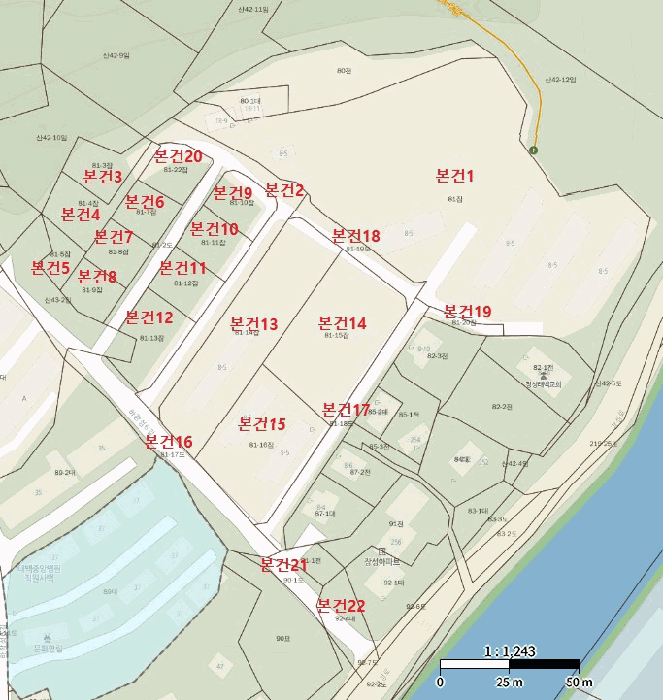 지적 및 건물개황도