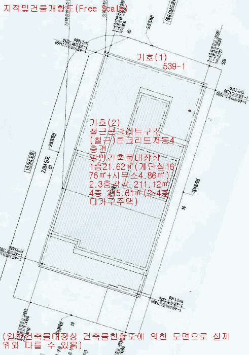 지적및건물개황도(Free Scale)