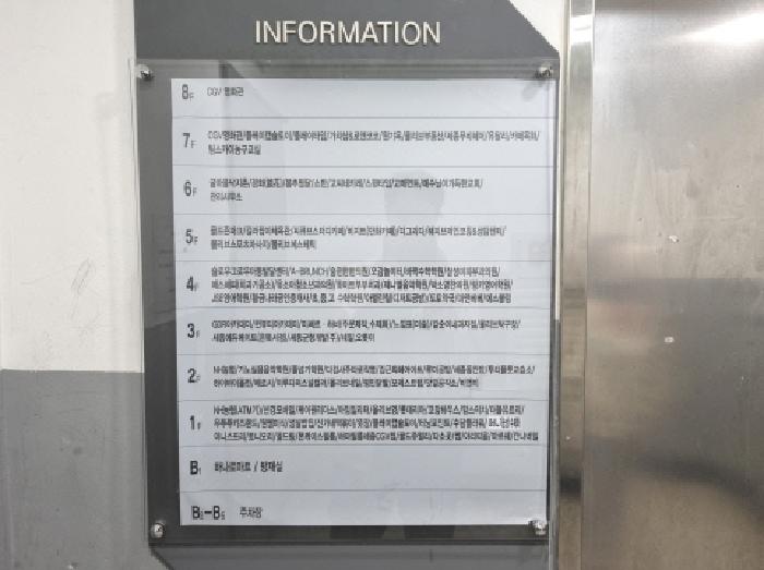 층별안내도 모습