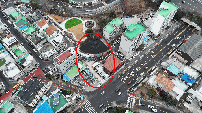 본건 경사 항공사진