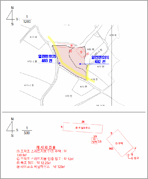 지적 및 건물개황도