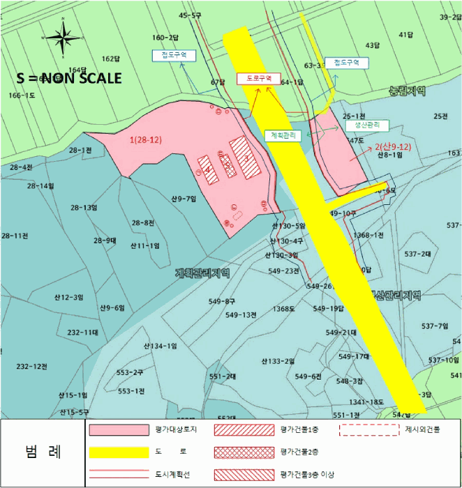 지적개황도(기호 1~5,토지이용계획확인서 도면기준)