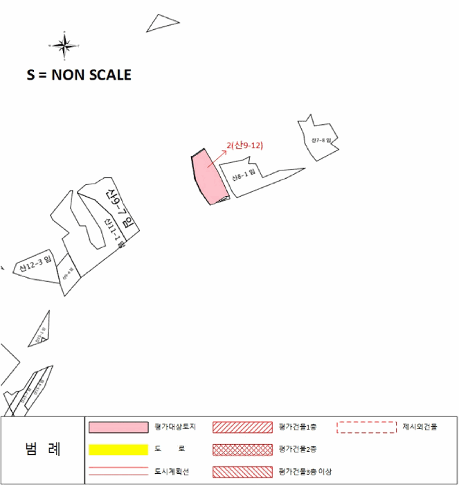 지적개황도(기호 2 임야도 등본기준)