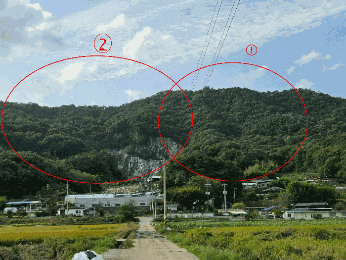 기호(1,2)임야 동측에서 촬영한 원경