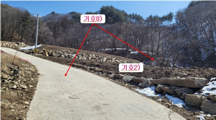 기호2) 근경, 기호8) 서측 '도로' 부분