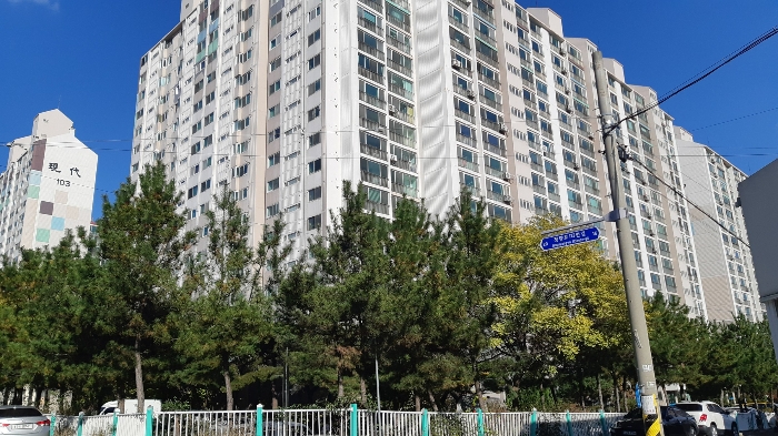 본건 현대아파트 제106동 남서측면 전경