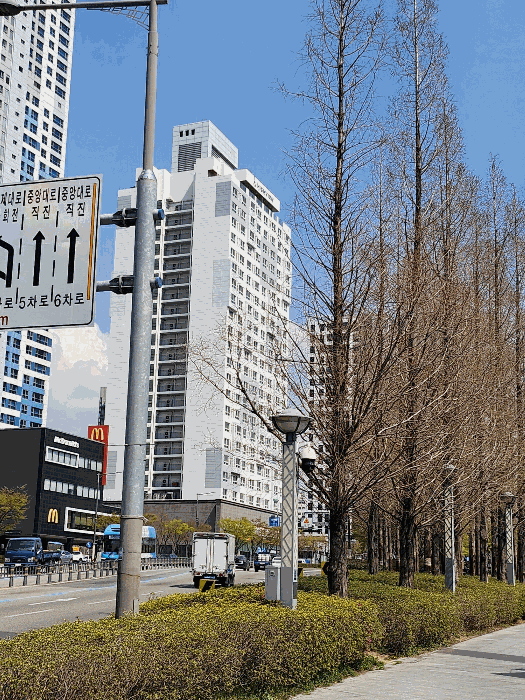 본건 남동측-> 북서측 단지 및 중앙대로 전경