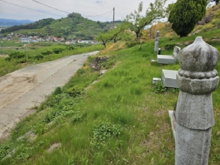 목록4호(271번지, 사진상 도로일부와 묘지석축)입구2