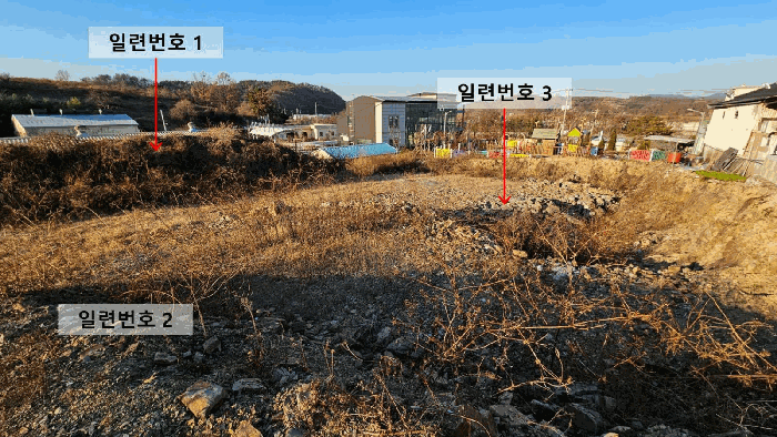 일련번호 1~3 토지 (남동측→북서측 전경)