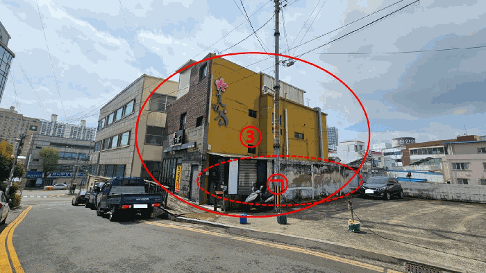 일련번호 1,2 토지 위 일련번호 3 건물 / 제시외건물㉠