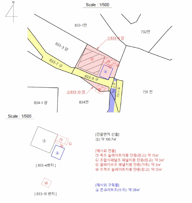 지 적 및 건 물 개 황 도