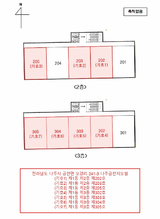 기호1 ~ 7 호별배치도