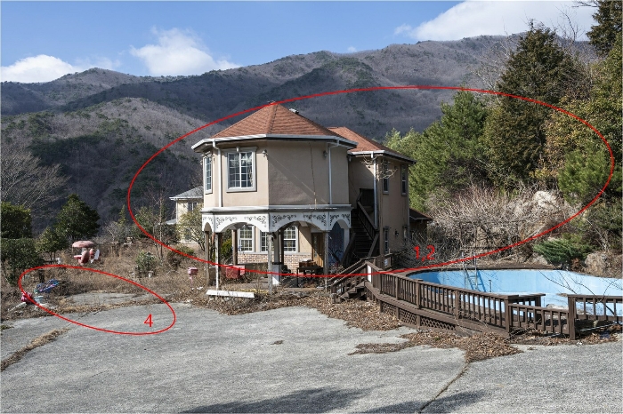 일련번호 1), 2)토지 및 4)토지 (개략적 표시임)