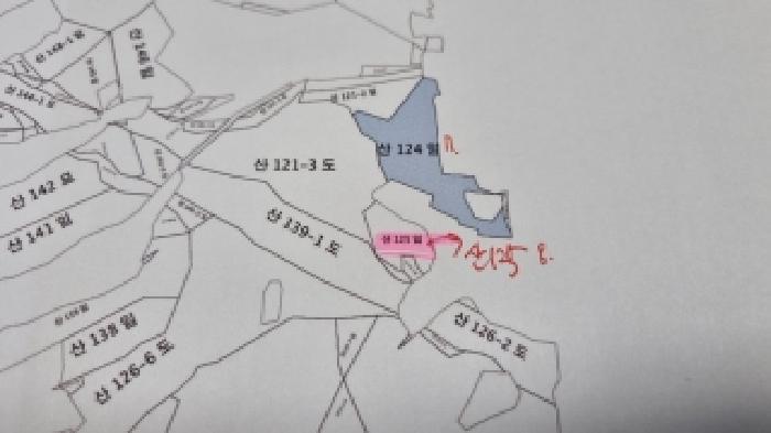 남원 광치 산124,산125 지적도면 사진