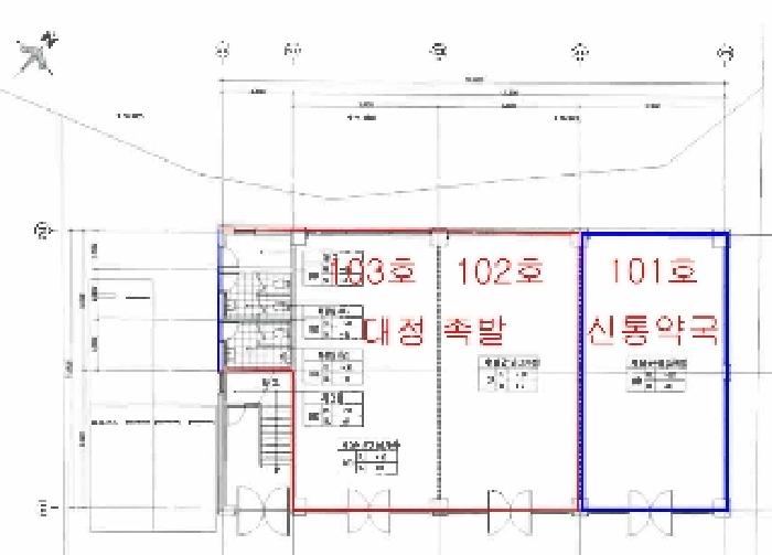 소재지 1, 2, 3.(중산간서로 2276, 비동) 제시 건물 1층 평면도