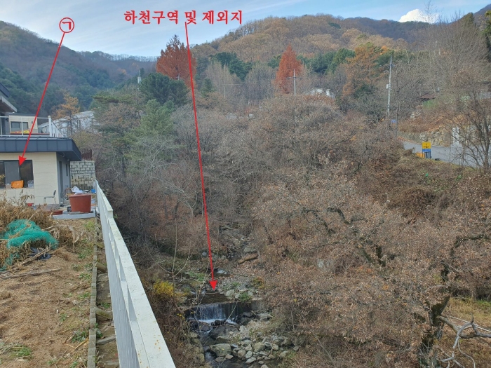 본건 토지 중 현황 하천구역부분 등 제외지 및 주변전경