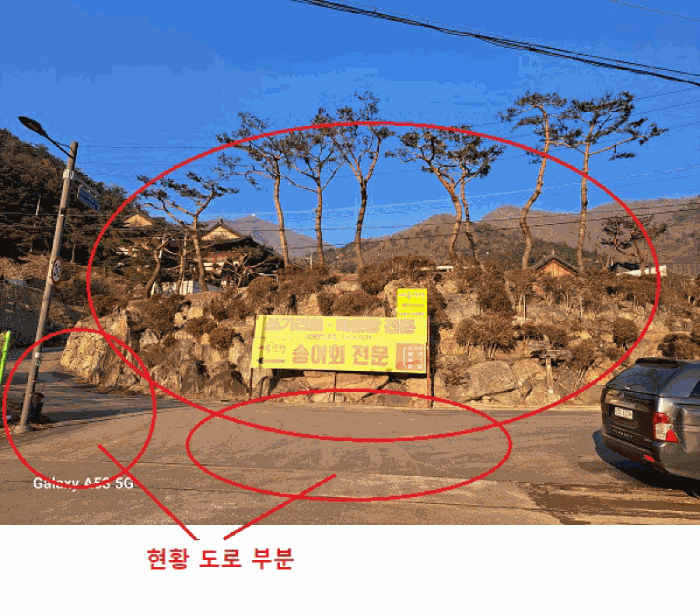 기호(9, 14)토지의 남서측 하단부 및 도로부분 전경
기호(